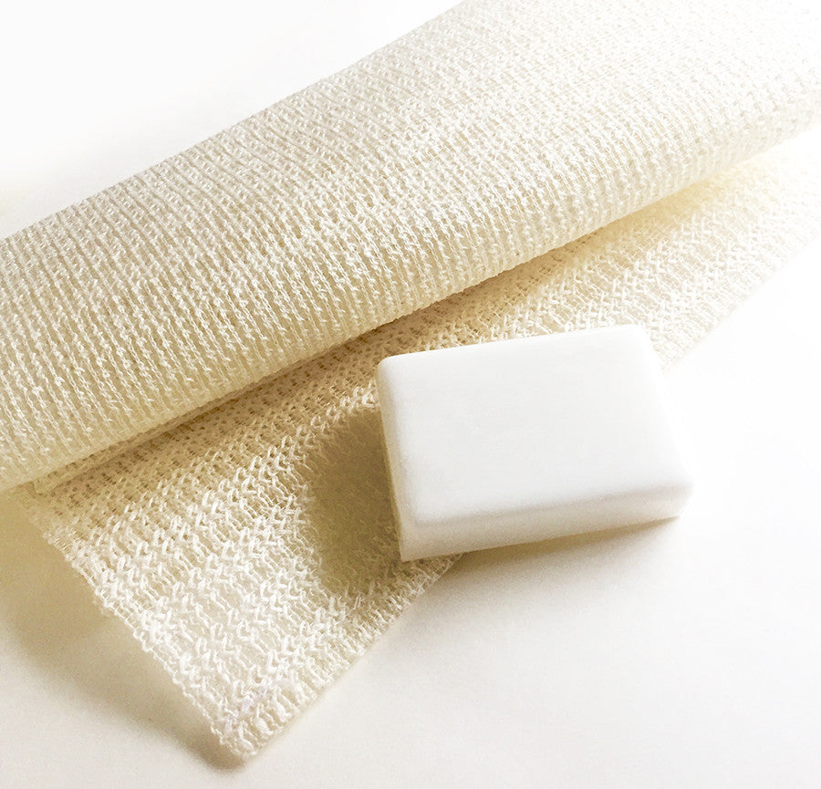 RAW KINU SILK WOVEN NET WASHCLOTH